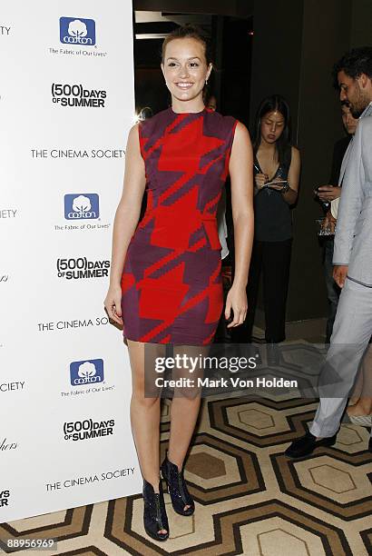 Actress Leighton Meester attends a screening of "500 Days Of Summer" hosted by The Cinema Society with Brooks Brothers and Cotton at the Tribeca...