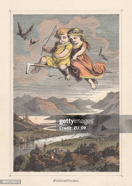 elderbush (hyldemor), fairy tale by hans christian andersen, published 1883 - hans christian andersen stock illustrations