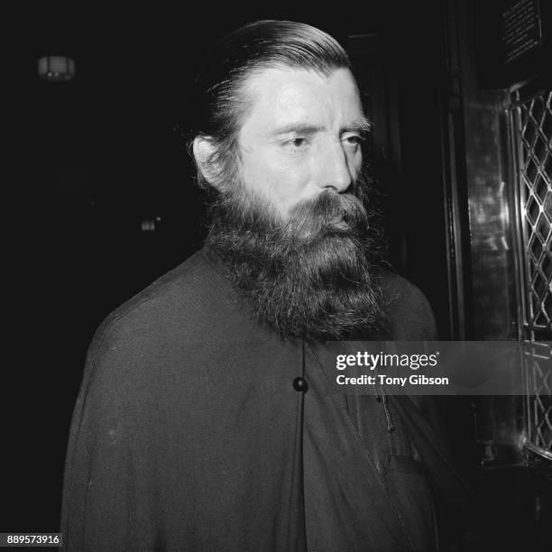 Brother Joseph, monk, who suffers from muscular dystrophy, arrives at Waterloo Station seeking treatment, London, UK, 22nd May 1961.