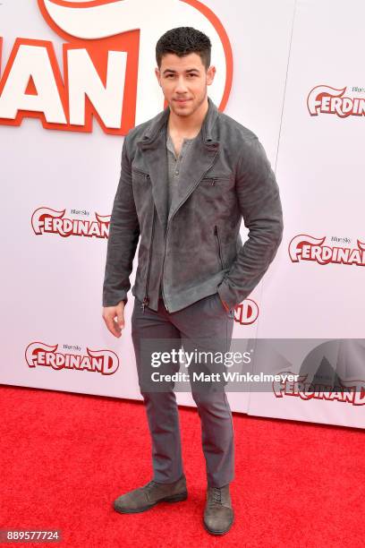 Nick Jonas attends the screening of 20th Century Fox's "Ferdinand" at Zanuck Theater at 20th Century Fox Lot on December 10, 2017 in Los Angeles,...