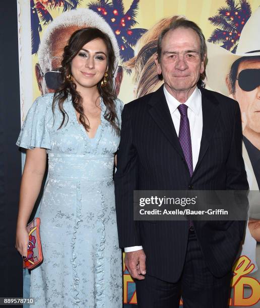 Actor Tommy Lee Jones and daughter Victoria Jones arrive at the premiere of 'Just Getting Started' at ArcLight Hollywood on December 7, 2017 in...