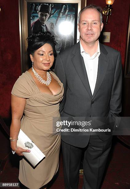 Yvonne Walcott and Director David Yates attends the "Harry Potter and the Half-Blood Prince" premiere at Ziegfeld Theatre on July 9, 2009 in New York...