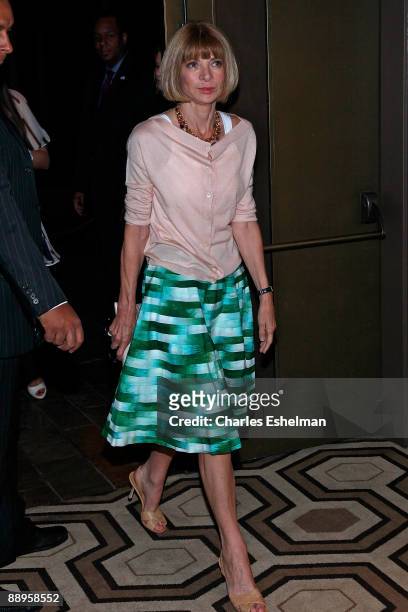 American Vogue editor Anna Wintour attends a screening of "500 Days of Summer" hosted by the Cinema Society with Brooks Brothers & Cotton at the...