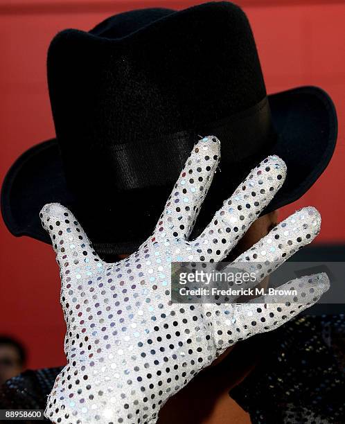 Dancer Camille Cardinali performs during the Universal MoonWalk tribute to Michael Jackson at Universal CityWalk on July 9, 2009 in Universal City,...