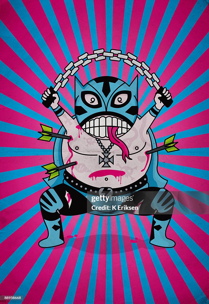 Wounded luchador