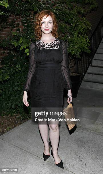 Actress Christina Hendricks attends an after party following a screening of "500 Days Of Summer" hosted by The Cinema Society with Brooks Brothers...