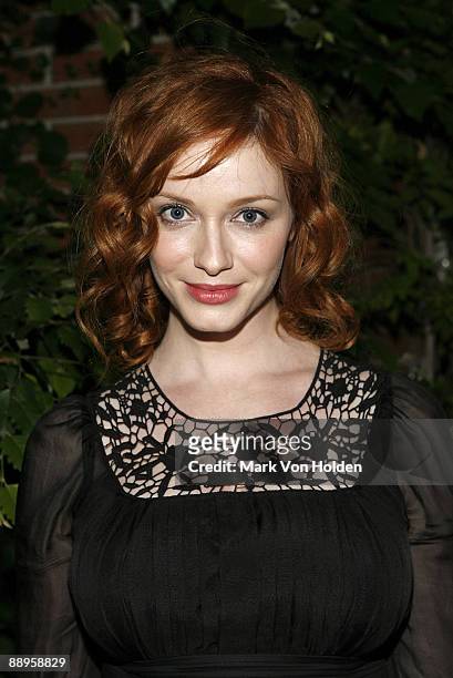 Actress Christina Hendricks attends an after party following a screening of "500 Days Of Summer" hosted by The Cinema Society with Brooks Brothers...