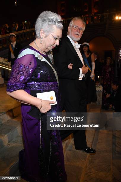 Princess Christina of Sweden and Jacques Dubochet,laureate of the Nobel Prize in Chemistry attend the Nobel Prize Banquet 2017 at City Hall on...