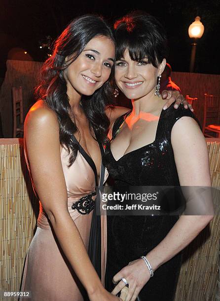 Actresses Emmanuelle Chriqui and Carla Gugino attend HBO's Official Premiere of "Entourage" Season 6 - After Party at Paramount Studios on July 9,...
