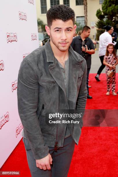 Nick Jonas attends the screening of 20th Century Fox's "Ferdinand" at Zanuck Theater at 20th Century Fox Lot on December 10, 2017 in Los Angeles,...
