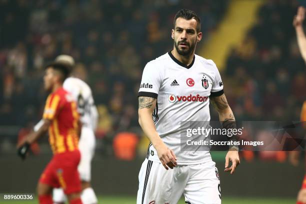 Alvaro Negredo of Besiktas during the Turkish Super lig match between Kayserispor v Besiktas at the Kayseri Kadir Hasstadion on December 10, 2017 in...