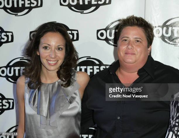 Chaz Bono and his girlfriend Jennifer Elia attend the 2009 Outfest opening night gala of "La Mission" at The Orpheum Theatre on July 9, 2009 in Los...