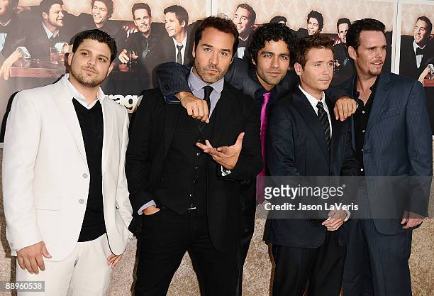 Actors Jerry Ferrara, Jeremy Piven, Adrian Grenier, Kevin Connolly and Kevin Dillon attend the sixth season premiere of HBO's "Entourage" at...