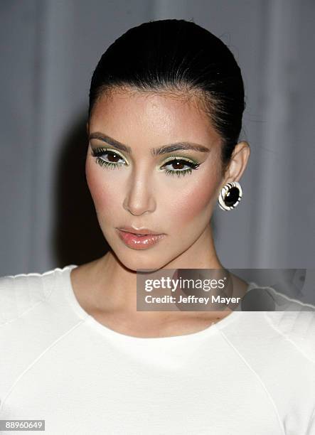 Personality Kim Kardashian arrives at the Maxim's 10th Annual Hot 100 Celebration at The Barker Hanger on May 13, 2009 in Santa Monica, California.