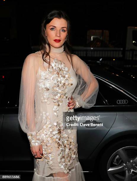 Aisling Bea arrives in an Audi at the British Independent Film Awards at Old Billingsgate on December 10, 2017 in London, England.