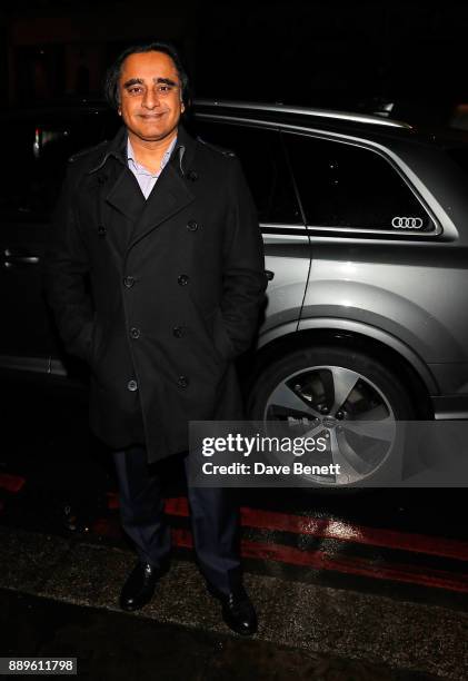 Sanjeev Bhaskar arrives in an Audi at the British Independent Film Awards at Old Billingsgate on December 10, 2017 in London, England.