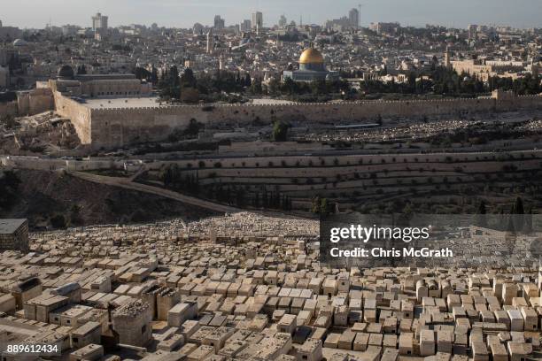 The Al-Aqsa Mosque is seen in the Old City on December 10, 2017 in Jerusalem, Israel. In an already divided city, U.S. President Donald Trump pushed...