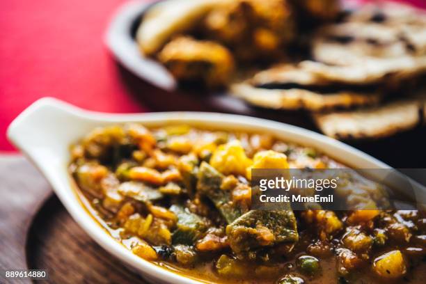vegetable curry on a plate. north indian food - vegetable curry stock pictures, royalty-free photos & images