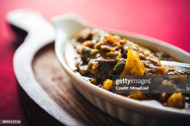 vegetable curry on a plate. north indian food - vegetable curry stock pictures, royalty-free photos & images