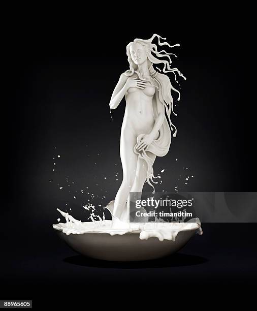 venus appearing in a bowl of milk - venus roman goddess stock pictures, royalty-free photos & images