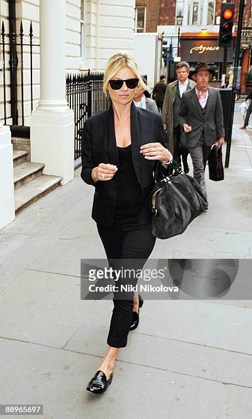 Kate Moss sighted leaving James Brown's Salon on July 8, 2009 in London, England.
