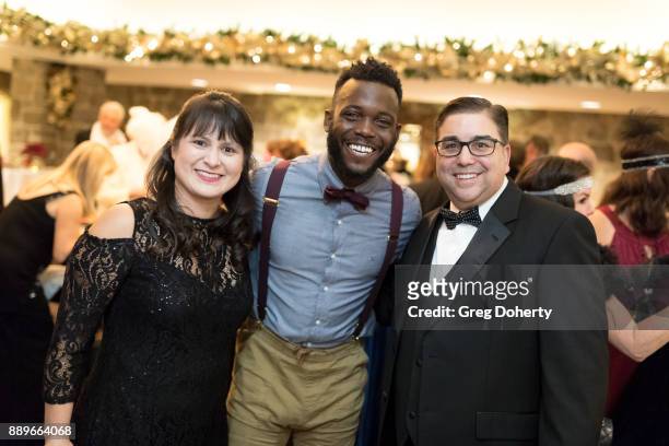 Susan and Jeff Shapiro and Runner Patrick "Blake" Leeper attend The Thalians: Hollywood for Mental Health Holiday Party 2017 at the Bel Air Country...