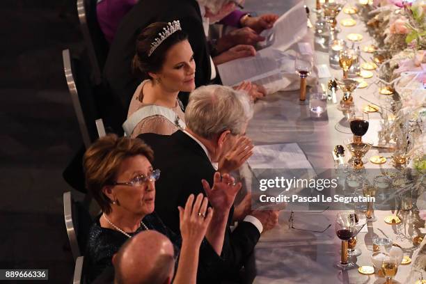 Princess Sofia of Sweden attend the Nobel Prize Banquet 2017 at City Hall on December 10, 2017 in Stockholm, Sweden.