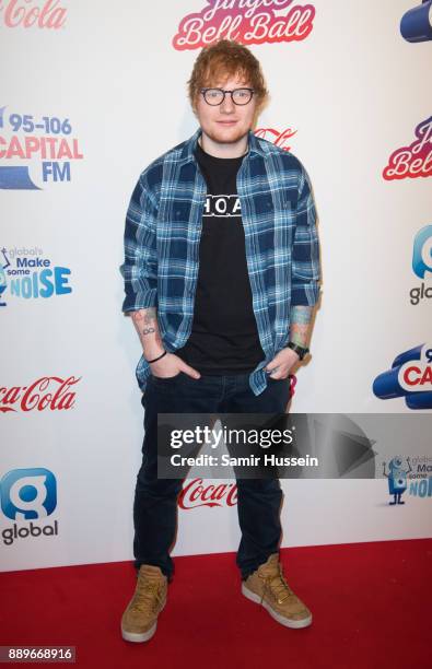 Ed Sheeran attends the Capital FM Jingle Bell Ball with Coca-Cola at The O2 Arena on December 10, 2017 in London, England.