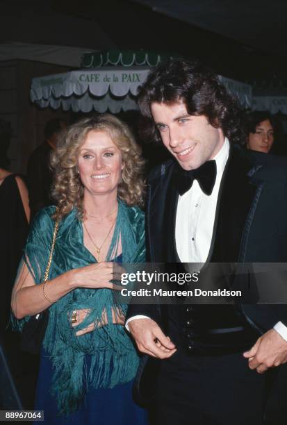 American actor John Travolta outside the Cafe de la Paix in Paris, 1978.