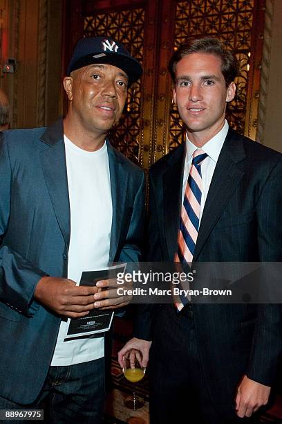 Peter Kunhardt Jr. And Russel Simmons attend the Gordon Parks Foundation's Celebrating Spring fashion awards gala at Gotham Hall on June 2, 2009 in...
