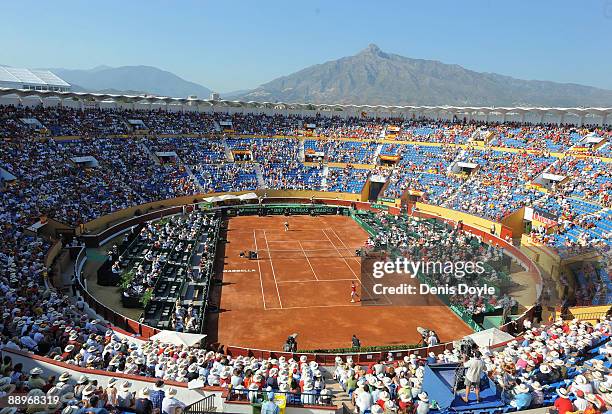 General view of the Plaza de Toros de Puerto Banus arena, where Philipp Kohlschreiber of Germany plays against Tommy Robredo of Spain during day one...