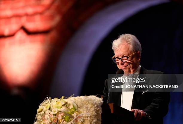 Economist and Nobel Prize for Sveriges Riksbank Prize in Economic Sciences 2017 laureate Richard H Thaler delivers his Banquet Speech at the 2017...