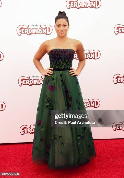 Actress Gina Rodriguez attends the screening of "Ferdinand" at The Zanuck Theater at 20th Century Fox Lot on December 10, 2017 in Los Angeles,...