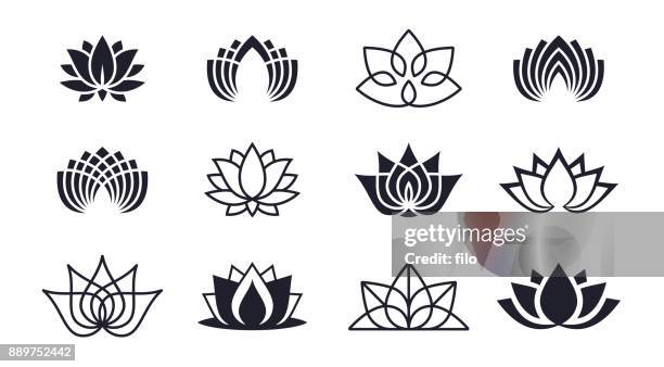 ilustraciones, imágenes clip art, dibujos animados e iconos de stock de cerezos en flor de loto - buddhism