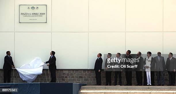Italian Prime Minister Silvio Berlusconi, French President Nicolas Sarkozy, Russian President Dmitri Medvedev, US President Barack Obama, UN...
