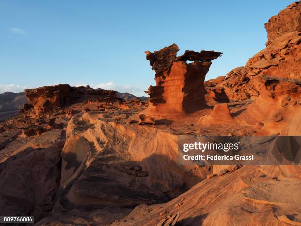 sunset at little finland wilderness area, nevada - mesquite nevada stockfoto's en -beelden