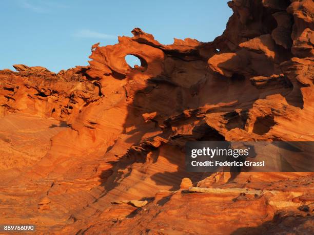 unusual rock formations at little finland wilderness area, nevada - lake mead national recreation area stock-fotos und bilder