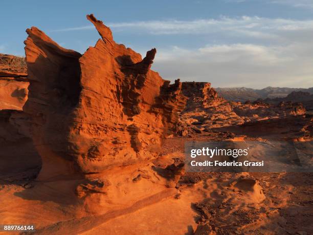 golden light of the late afternoon at little finland, nevada - mesquite nevada stock pictures, royalty-free photos & images