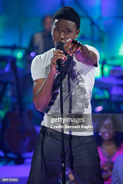 Recording artist Hal Linton performs during Grey Goose Entertainment & BET's "Rising Icons" Series at BET Studios on July 10, 2009 in New York City.