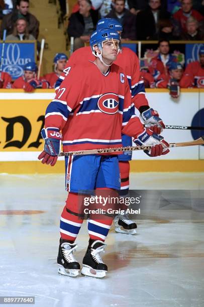 Pierre Turgeon of the Montreal Canadiens skates against the Toronto Maple Leafs on February 3, 1996 at Maple Leaf Gardens in Toronto, Ontario, Canada.