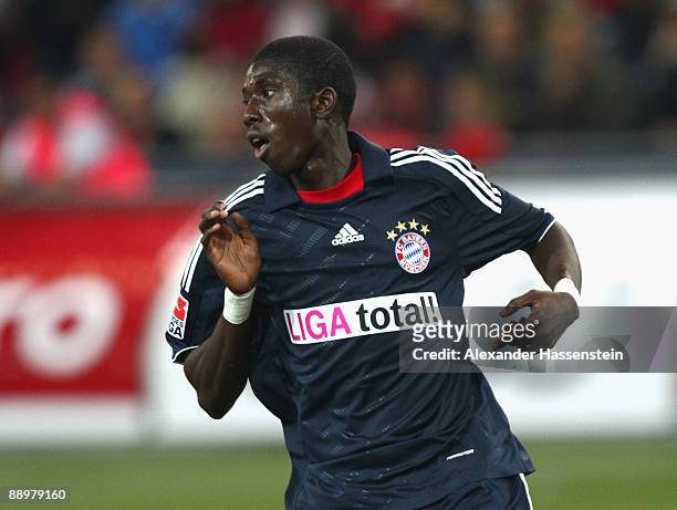 Saer Sene of Muenchen looks on during the pre-season friendly match between Red Bull Salzburg and FC Bayern Muenchen at the Red Bull Arena on July...