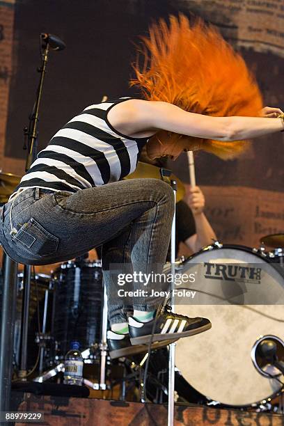 Hayley Williams of Paramore performs in concert at the Verizon Wireless Music Center on July 10, 2009 in Noblesville, Indiana.