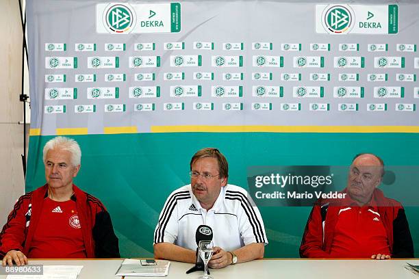 Eugen Strigel, head of referee education, Rainer Koch, Vice President of the German Football Association and Volker Roth, head of the german...