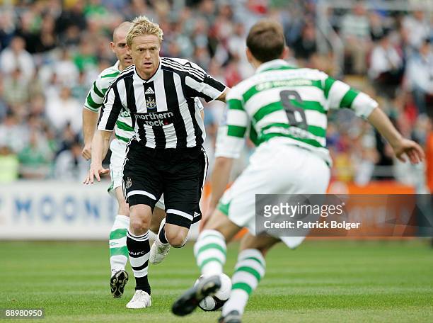 Damien Duff of Newcastle in action during the pre-season friendly match between Shamrock Rovers and Newcastle United at the Tallaght Stadium on July...