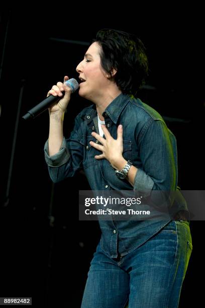 Sharleen Spiteri performs on stage on the first day of Cornbury Festival on July 11, 2009 in UNSPECIFIED, United Kingdom.