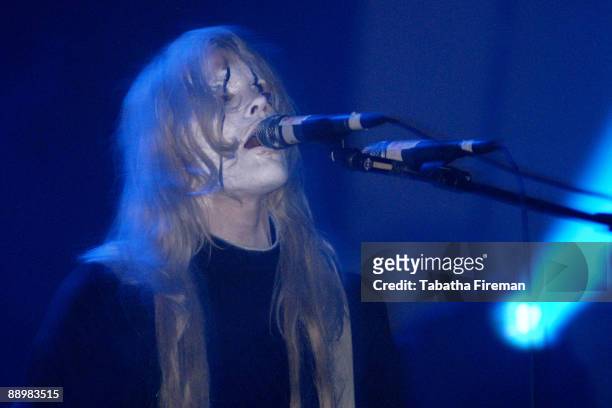 Karin Dreijer Andersson of Fever Ray performs on stage as part of Loop Festival at The Corn Exchange on July 11, 2009 in Brighton, England.