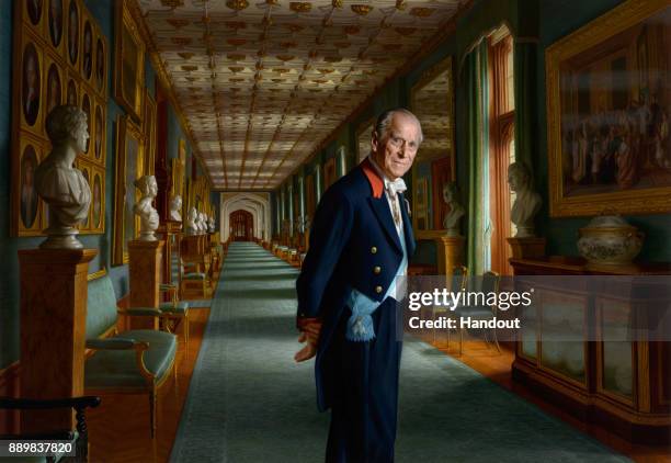 In this undated handout issued by Buckingham Palace of a painting by Australian born artist Ralph Heimans, A painting of Prince Philip, Duke of...