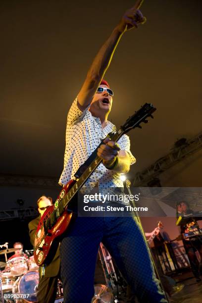 Captain Sensible of The Damned performs on stage on the first day of Cornbury Festival on July 11, 2009 in near Charlbury, United Kingdom.