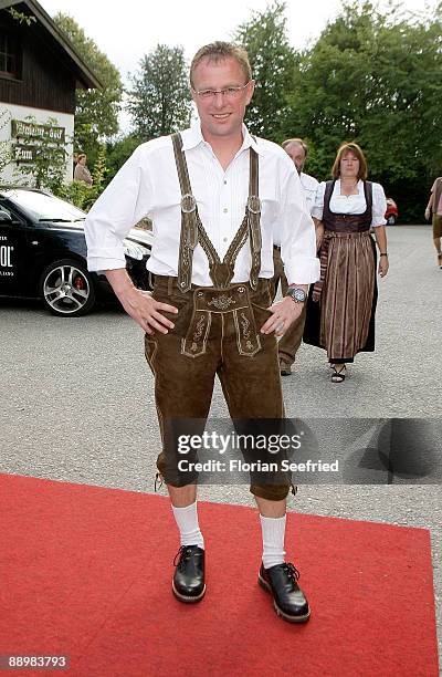 Ralf Rangnick attends a party after 'Kaiser Cup 2009' golf tournament at the Hartl Resort Event Hall on July 11, 2009 in Bad Griesbach, Germany.