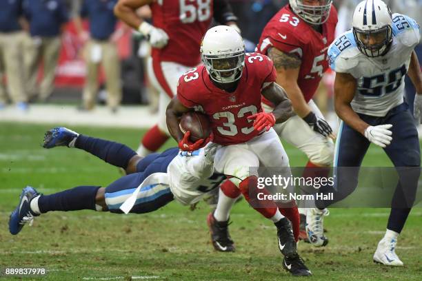 Kerwynn Williams of the Arizona Cardinals rushes the football in the second half against the Tennessee Titans at University of Phoenix Stadium on...